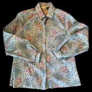 Vintage Jack Winter Generation 80 Pastel Blue Novelty Blouse L